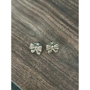 Pink and Gold Bow Earrings women’s cute bow studs